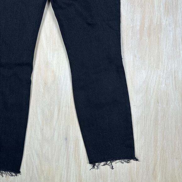 Abercrombie & Fitch The Skinny High Rise Edgy Distressed Ripped Black Jeans 28 - Picture 13 of 15